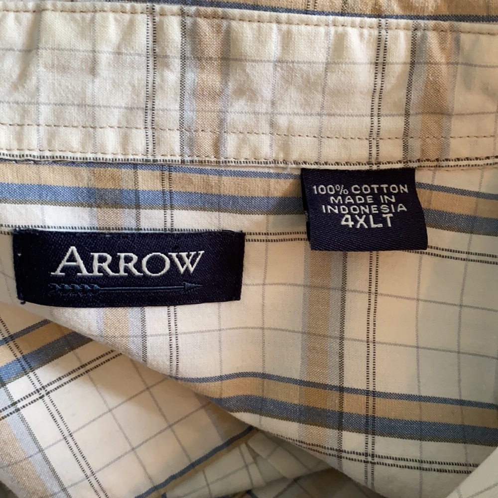 Arrow big and tall short sleeve shirt size 4 XLT - Picture 3 of 3